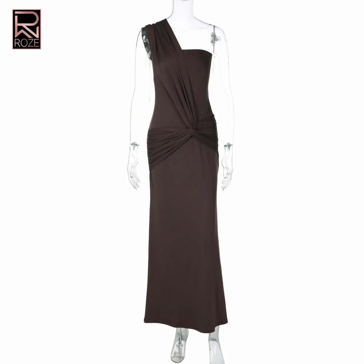 Vestido tipo vendaje con un solo hombro: corte lateral y cordones, vestido de fiesta festivo