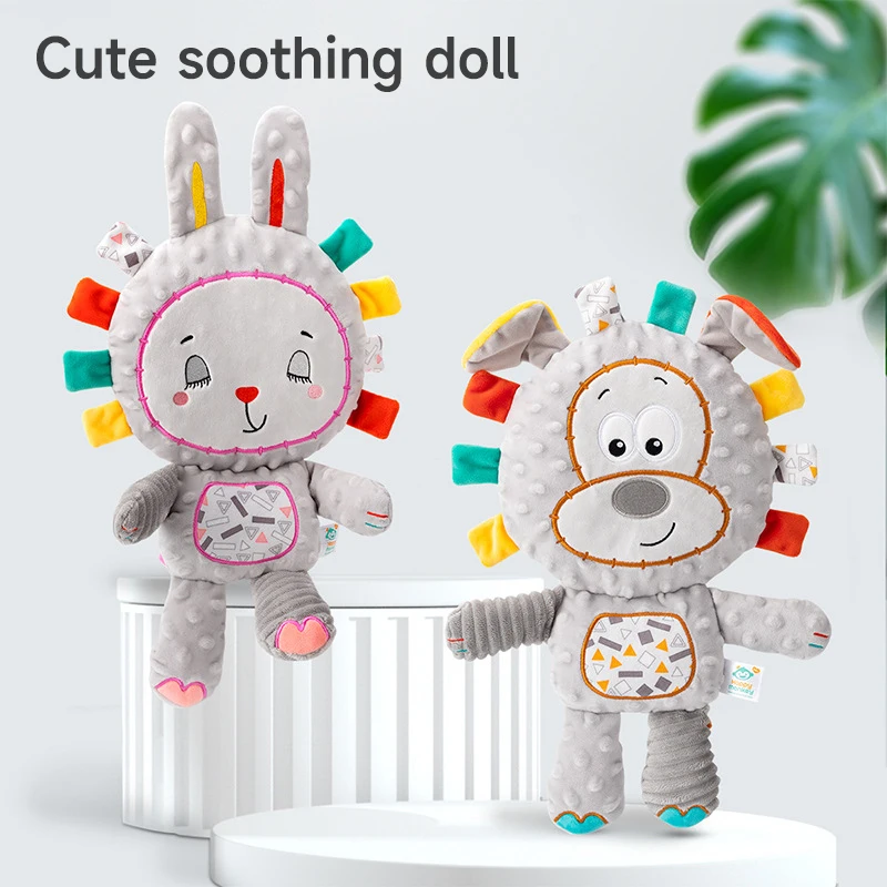 Baby Tags Stuffed Animal Soft Toys Children Sensory Built-in Rattles Toys New Plush Bell Toys Kids Muppet Sleep Companion Toys