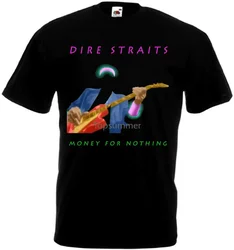 Dire Straits Money For Nothing T Shirt Black Poster All Sizes S 3Xl Tee Shirt For Men O Neck Tops Male Basic Tops