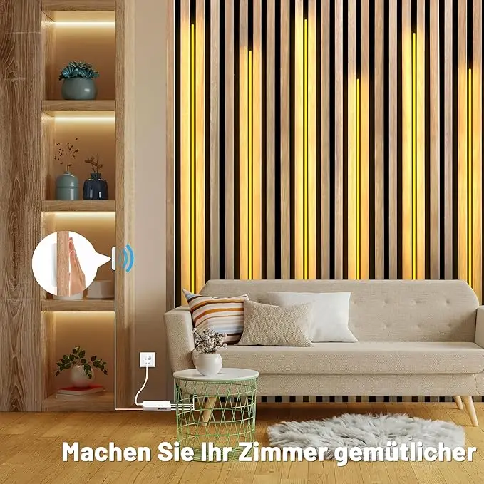 Dimmable pénétrable bois tactile capteur interrupteur COB LED bande lumineuse 12V bande bricolage bibliothèque armoire chaussure armoires de cuisine étagère lampe