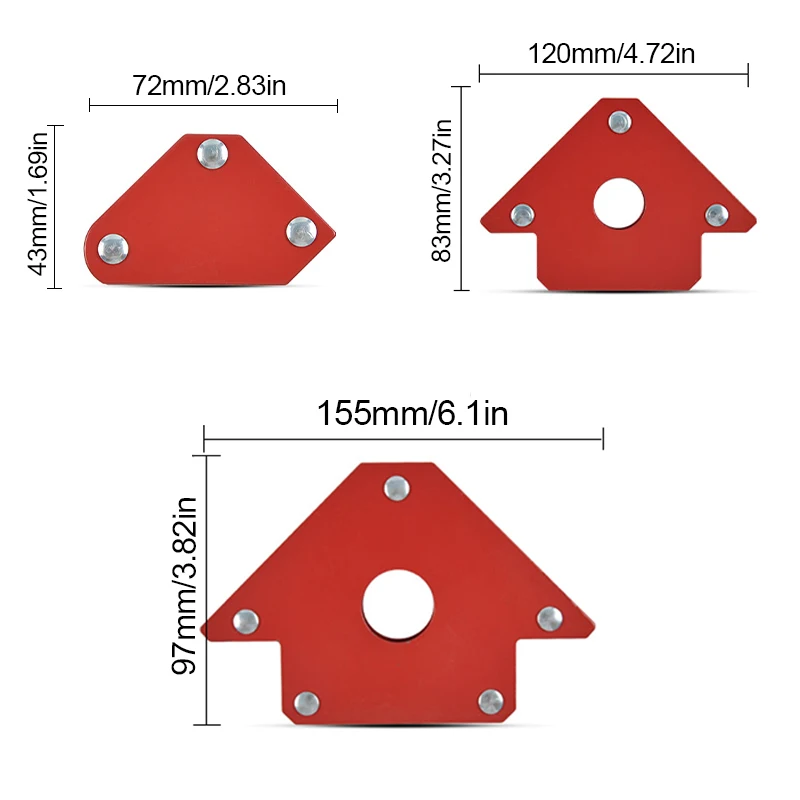 1/4pcs Magnetic Welding Locator Metal 45 90 135 Degree Multi-Angle Fixer Strong Magnetic Welding Electric Welding Auxiliary Tool