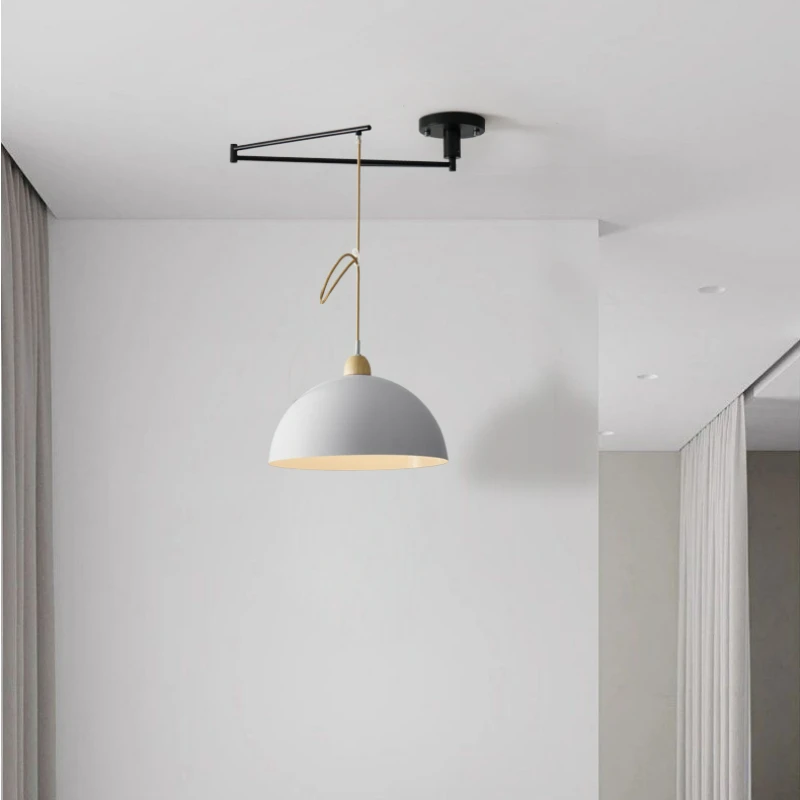 Modern Retractable Folding Pendant Lamp Nordic Dining Table Restaurant Bedside Creative Adjustable DIY Swing Arm Hanging Lamp