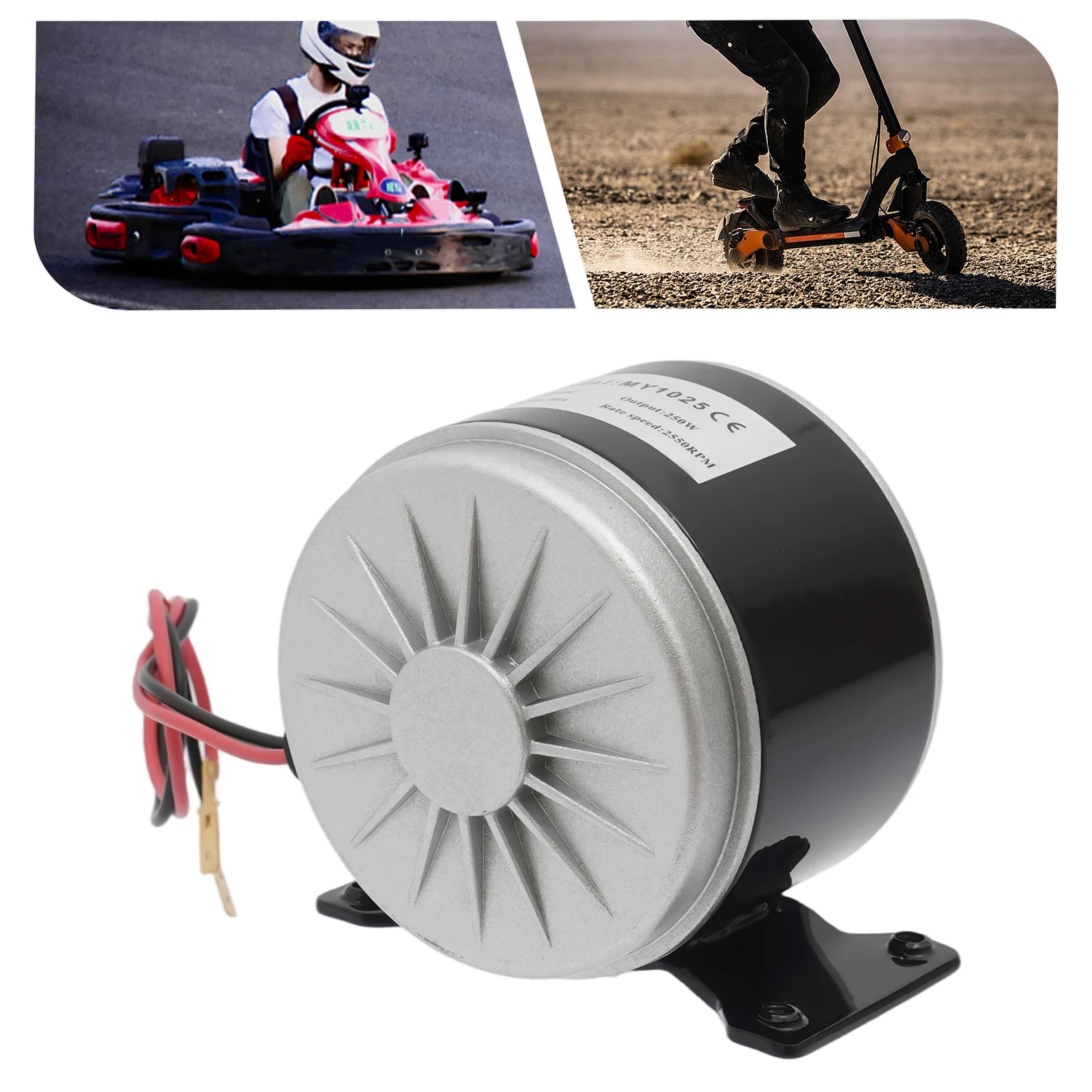 Motor Skuter Listrik 24V DC 250W 2550 RPM, Motor Sepeda Mini dengan Gigi Sprocket