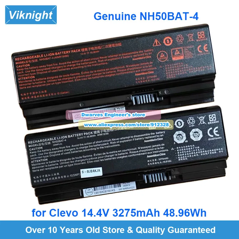 

Оригинальный NH50BAT-4 для Clevo NH58RCQ NH70RDQ NH50ED T3 Z7M-CT System76 Gazelle 16 GAZE14 NP7876 Z8-CT7N 14,4 В 48,96 Втч 14,6 В 41 Втч