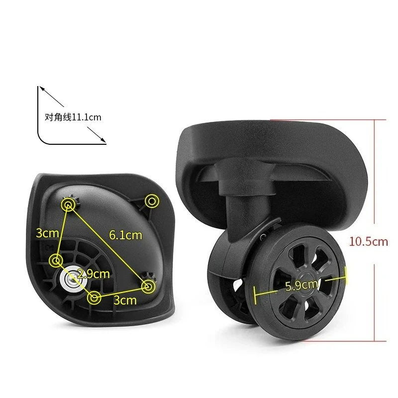 W413 813B Silent Spinner Caster Wheels, Replacement Roller Accessories for Travel Trolley Luggage Repair