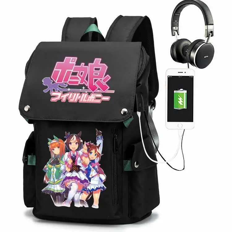 

Jockey Girl Anime Merchandise 2D Special Silent Bell Deer Male And Female Student Fashion Double Shoulder Bag Backpack ANI