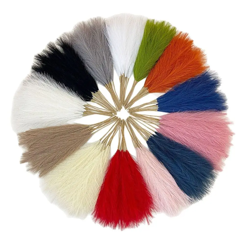 20Pcs Fluffy Texture Artificial Pampas Grass 50cm/22in Tall Faux Grass Pampas Grass Bouquet Multi-color Decoration view 2