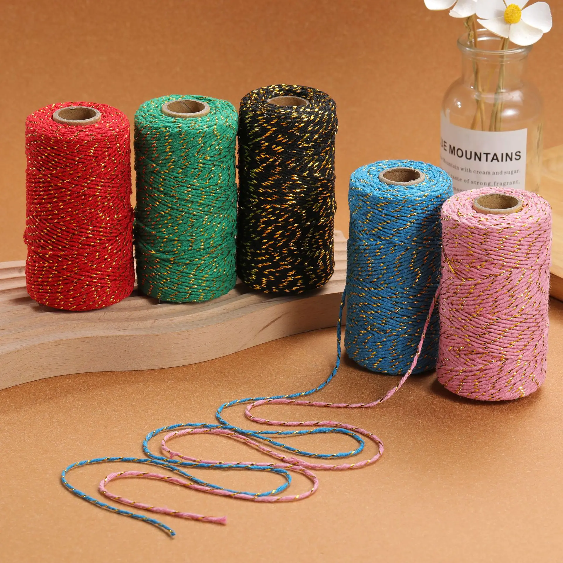 Cordão de algodão de cor dupla - Home And Textiles Today avaliação e preço
