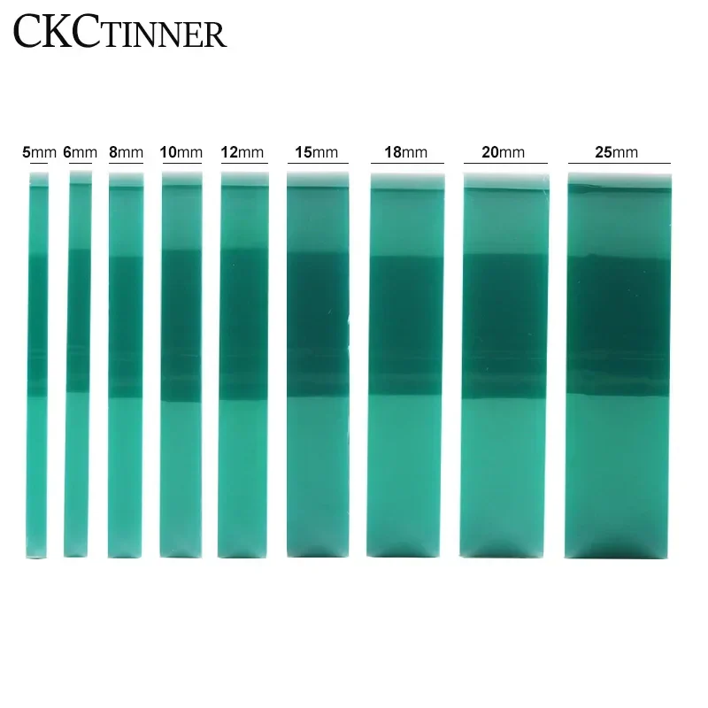 5/6/8/10/12/15/20-80MM x 33M Green High Temperature Resistant Kapton Tape Polyimide For Electric Task/grills/powder coating