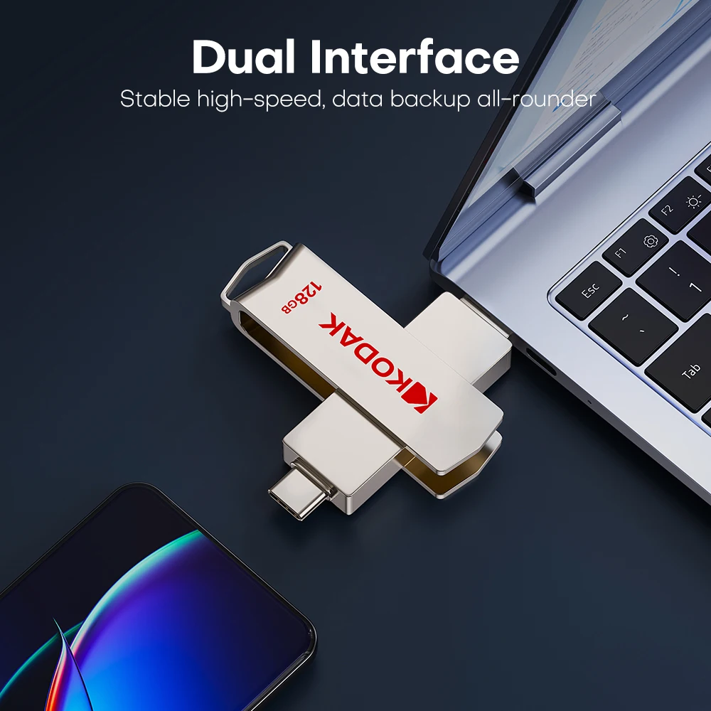 Kodak USSD Mobile Solid U Disk External Solid State Drive 1TB 256GB 512GB USB 3.2 Type-C Dual Interfaces For Mobile Phone Tablet