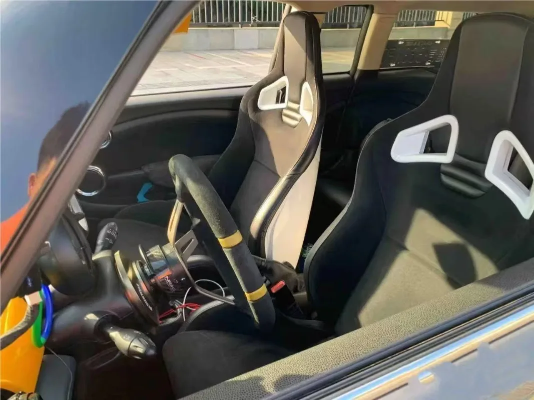 Picture 7: Racing Seats Pair With Dual Lock Sliders Black Red Universal Back