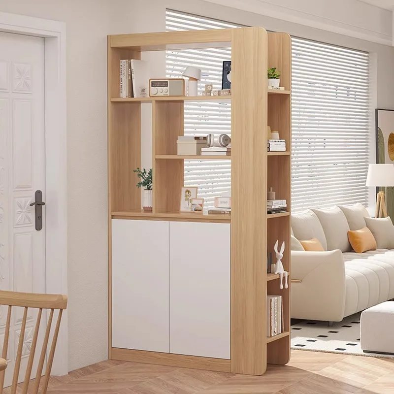 Solid wood log wind, living room double-sided storage, porch cabinet, locker, household integrated wall entry, shoe cabinet part