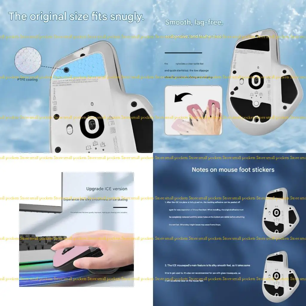 

R1WD Mouse Feet Skates Replacement for 4 Wireless Gaming Mouse Feet Replacement Professional Upgraded Accessories