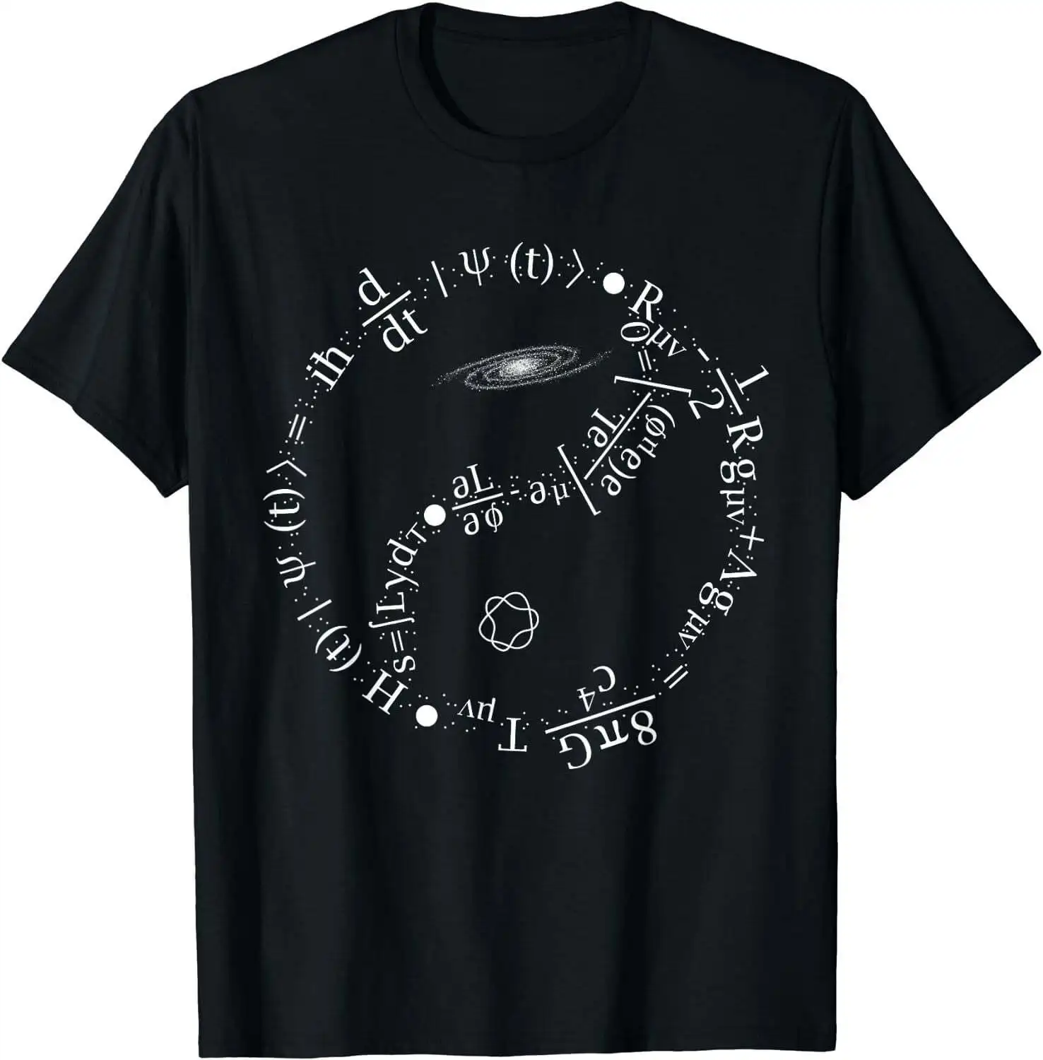 Quantum Mechanics Formula - String Theory Maths Universe T-Shirt Black long or short sleeves