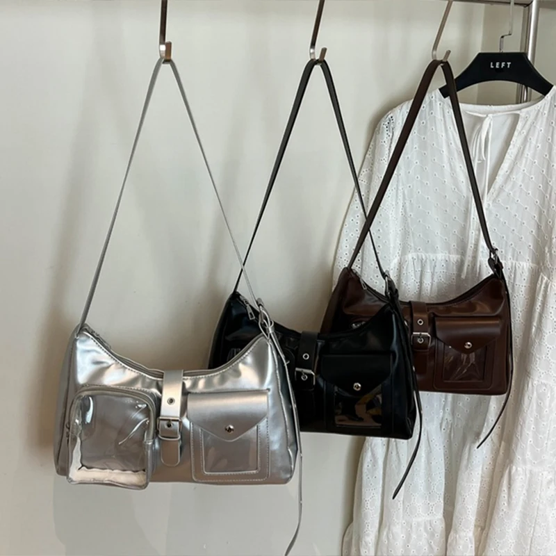 Japanese Transparent Ita Bag With Clear Window Y2k Multi-pocket Crossbody Purse For Doll Display Casual Underarm Shoulder Bag view 5