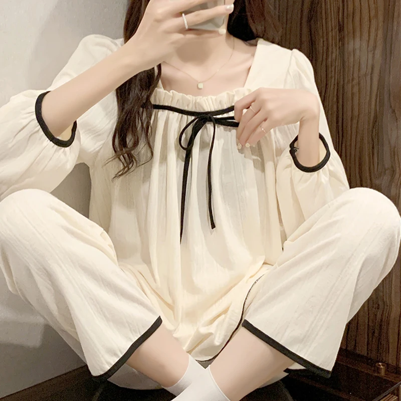 Fashionable Casual Loose Autumn And Winter Pajamas Suit For Women