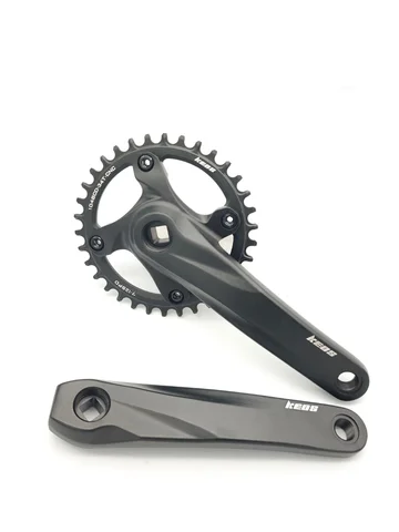 KEOS Square Hole Bicycle Crankset 104BCD Aluminum Alloy IXF Square Hole Mountain Bike Crankset 170mm 32T/34T/36T/38T 7-12Speed
