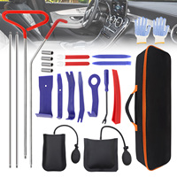 24pcs Car Window Door Emergency Open Key Grabber Puller Lockout Kit Lock Out Pick Set Fast Auto Car Door Unlock Kit Repair Tools