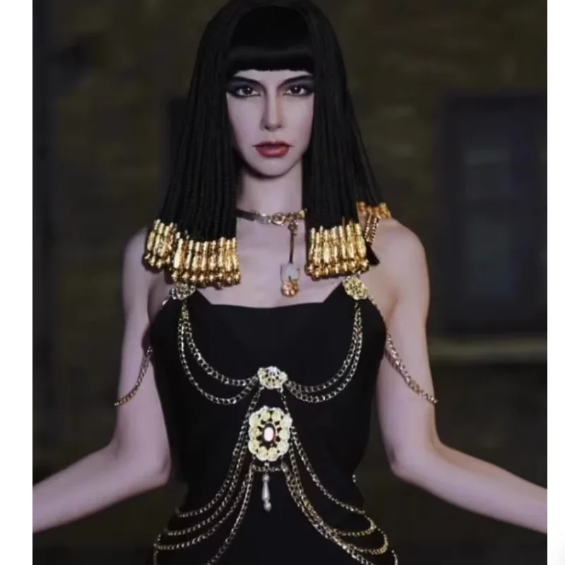 Qijun Cosplay Costume Cleopatra Black Bangs Wig Anime Nightclub Dreadlocks Halloween Hair Accessories