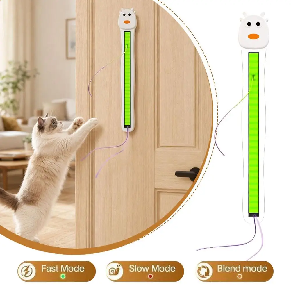 Automatic Rope Swing Cat Toy Wall Mount Interactive String Teaser Toy,Auto Moving Kitten Play Toy Indoor Self Play Pet Accessory
