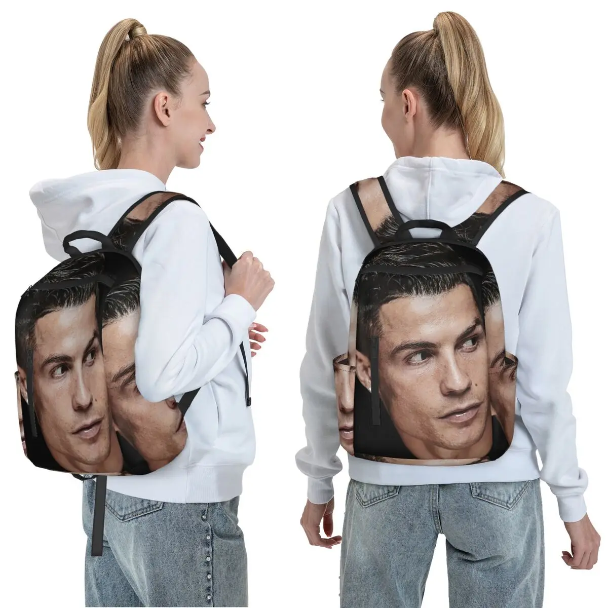 Christiano Ronaldo Backpack Daypack Large Capacity Kids BookBag School Bag Shoulder Bags for Men Women