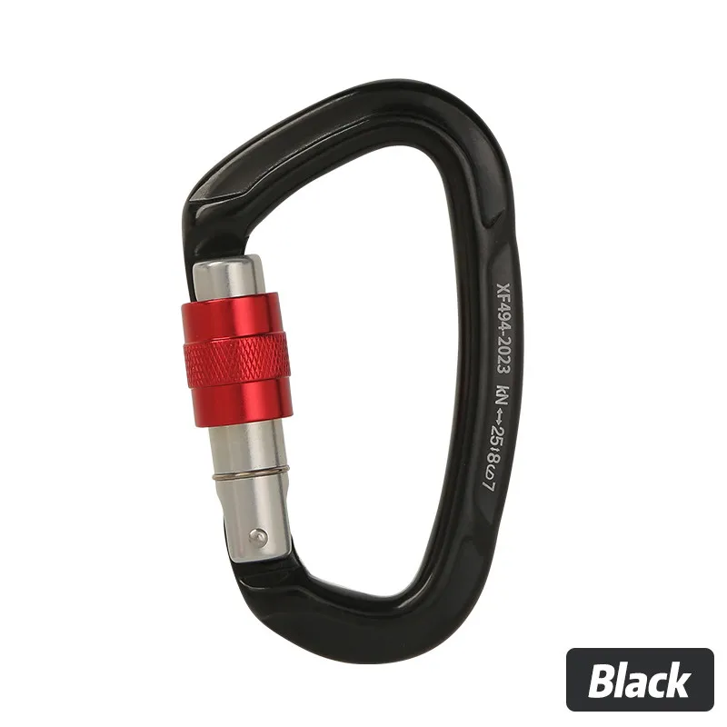 Outdoor professionele rotsklimmen karabijnhaak 25kN slot D-vorm veiligheidsgesp voor sleutels gereedschap apparatuur