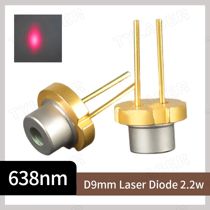 

D9mm DIY лазерный диод 638 нм красный 2,2 Вт лазерный датчик диодный дизайн электроники