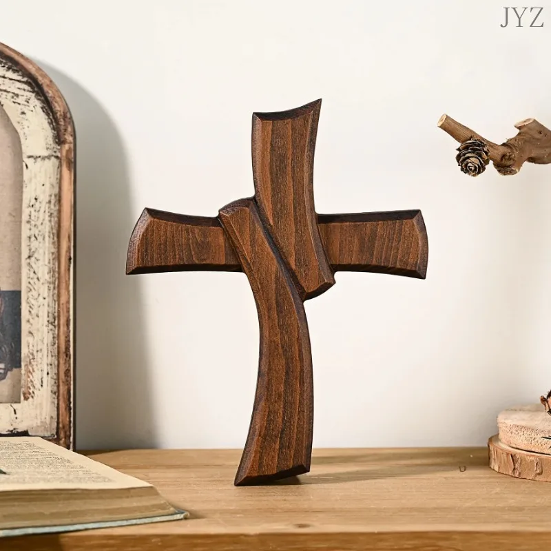 

Wooden Simple Vintage Christian Cross, Hand Carved Cross, Wall Decoration, Religious Gift