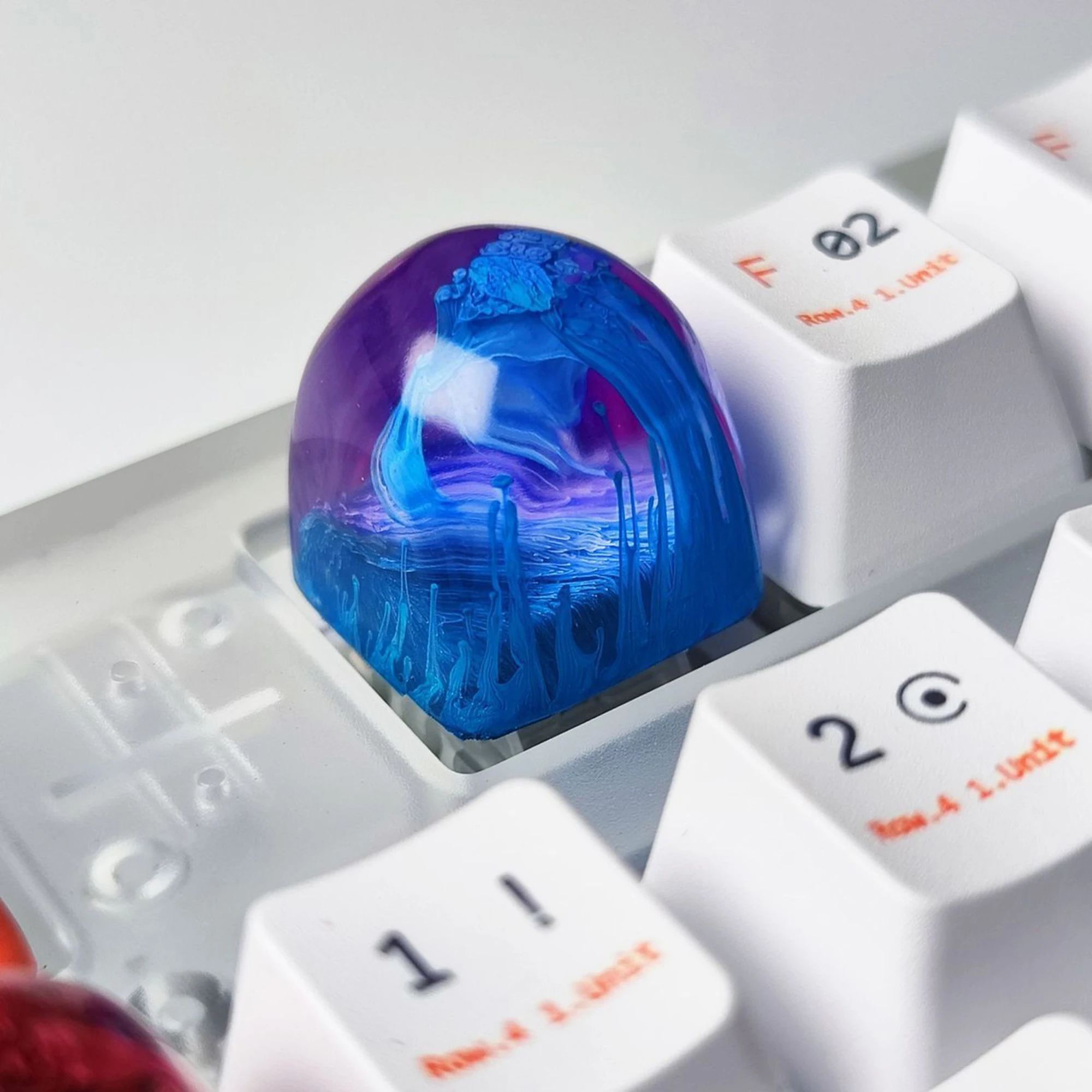 Novelty Artisan KeyCap Undersea World Settlement 1u DOM Custom Handmade Resin Keyboard KeyCap for Mechanical Keyboard Accessorie