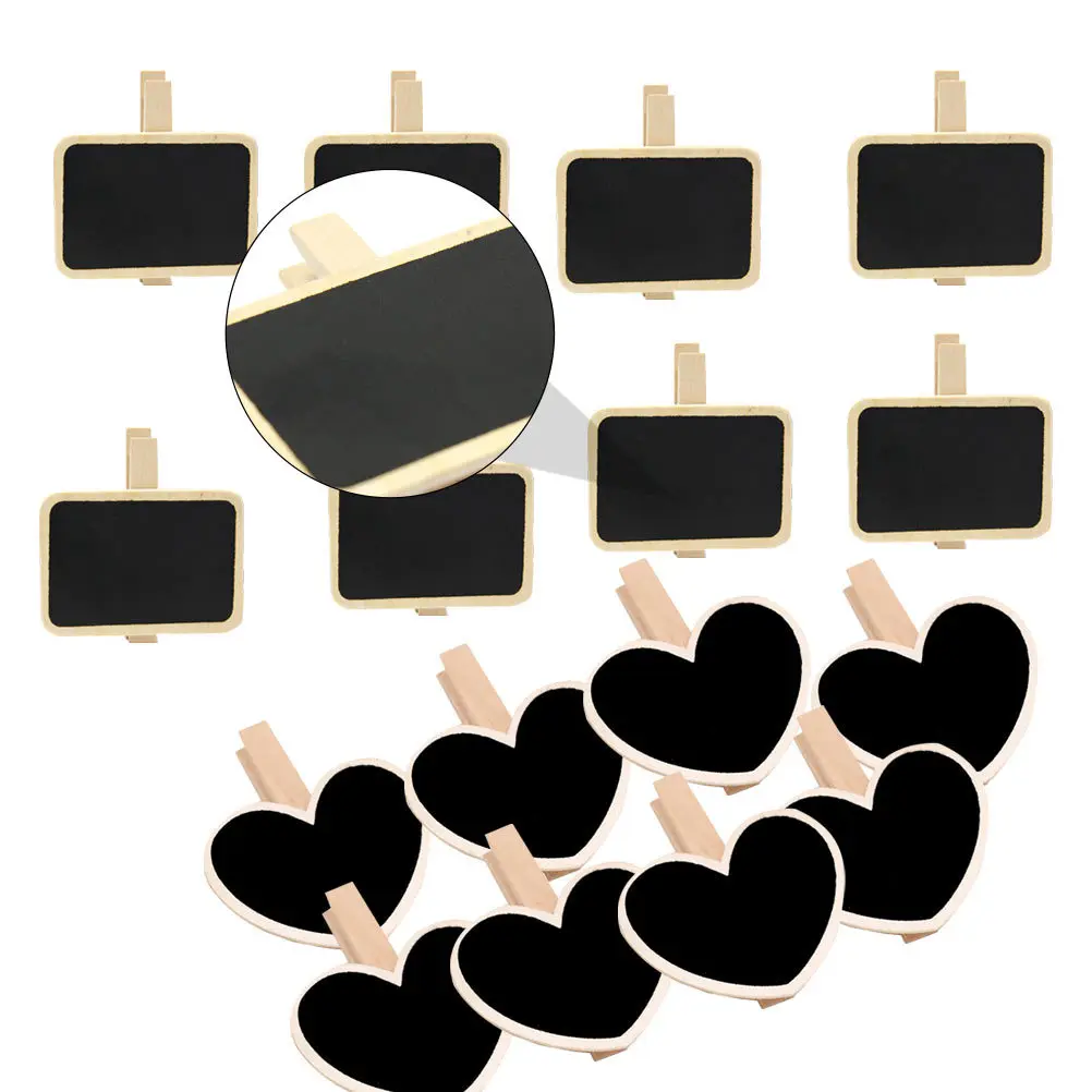 16 قطعة سبورة خشبية صغيرة السبورة معلقة رسالة مجلس الزخرفية الجدول العلامات حفل زفاف المجلس #5