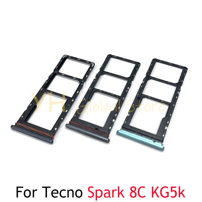 20PCS For Tecno Spark 8 8C 8P Pro KG5K KG5 KG6 KG7 KG8 Sim Card Slot Tray Holder Sim Card Repair Parts