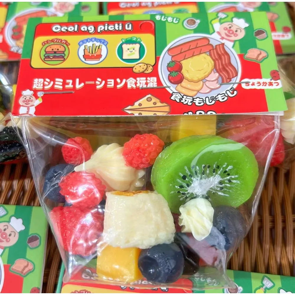 Bagged Realistic Fruit Squishy Toys Strawberry Kiwi Banana Cherry Soft Pressure Resistant Sensory Fidget Stress Relief Gift