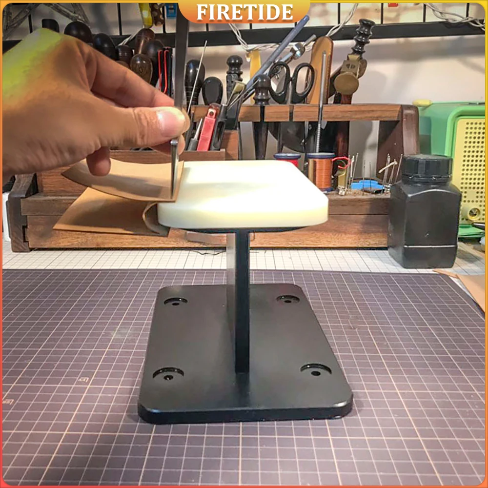 1pcs High-End Leather Punching Pricking Table DIY Handmade Leathercraf Bags Punch Station Stainless Steel Frame + Nylon Pad