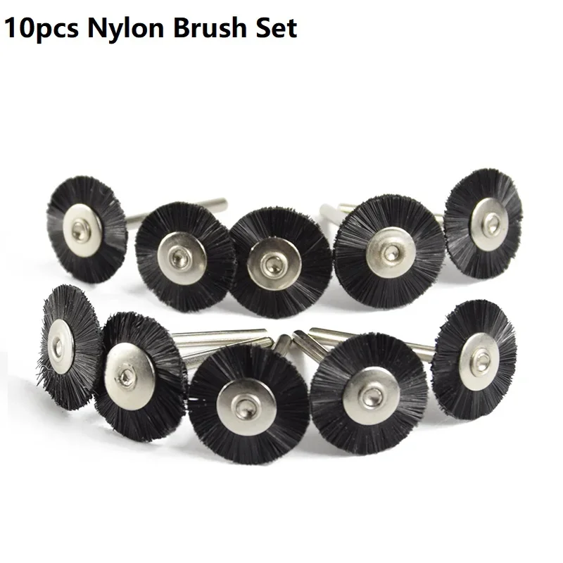 XCAN 10/20 قطعة فرش تلميع 3 مللي متر عرقوب النايلون فرشاة سلك مجموعة ل دريمل أدوات دوارة اكسسوارات الصدأ إزالة أداة
