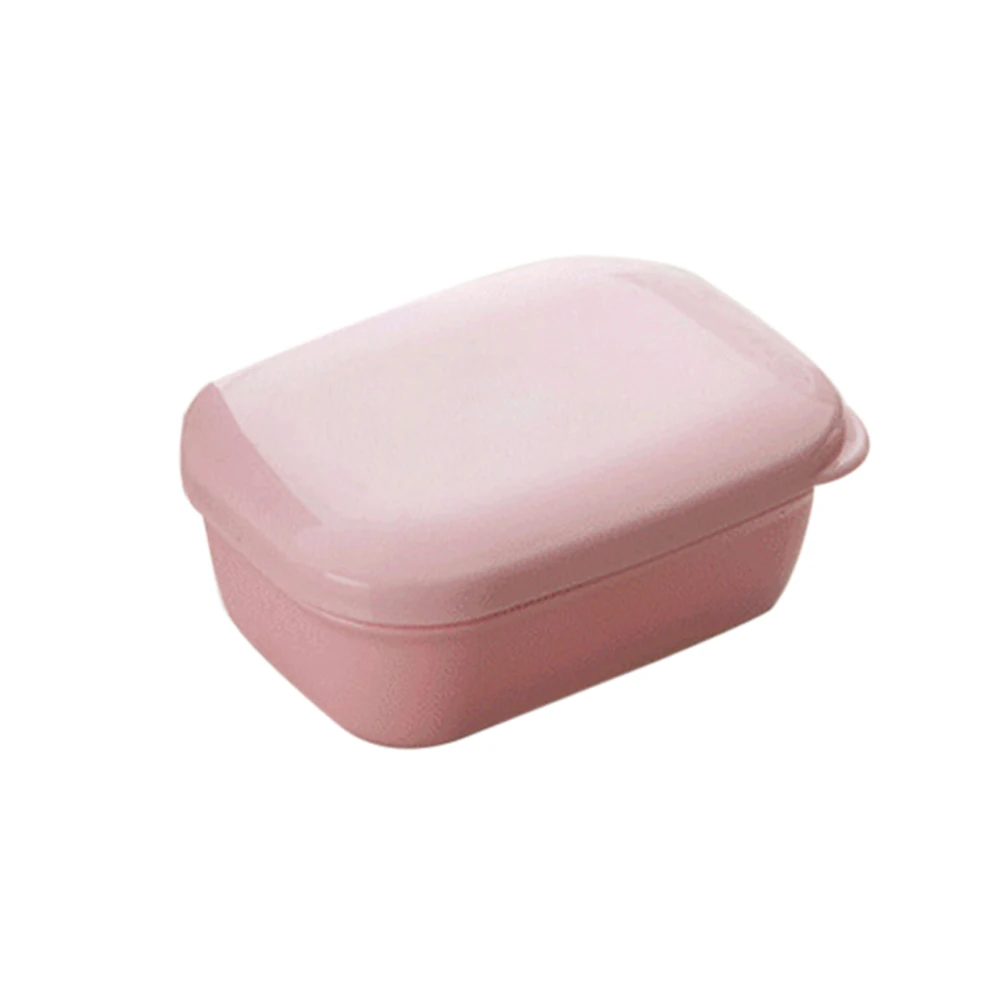 

Portable Soap Box Pink Travel Bathroom Accessory Keep Soap Clean Dry Interlayer Drains Water Lightweight Design Home Hiking