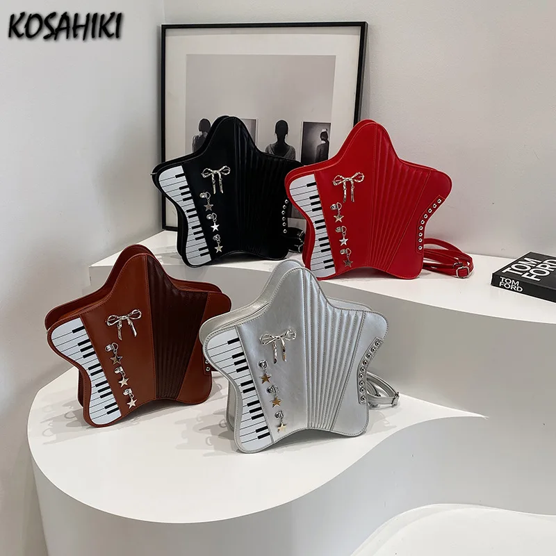 

Y2k Aesthetic Travel Punk Star Rivet Shoulder Bags Streetwear Patchwork Bow Backpacks Women Casual Fashion Handbags Crossbody