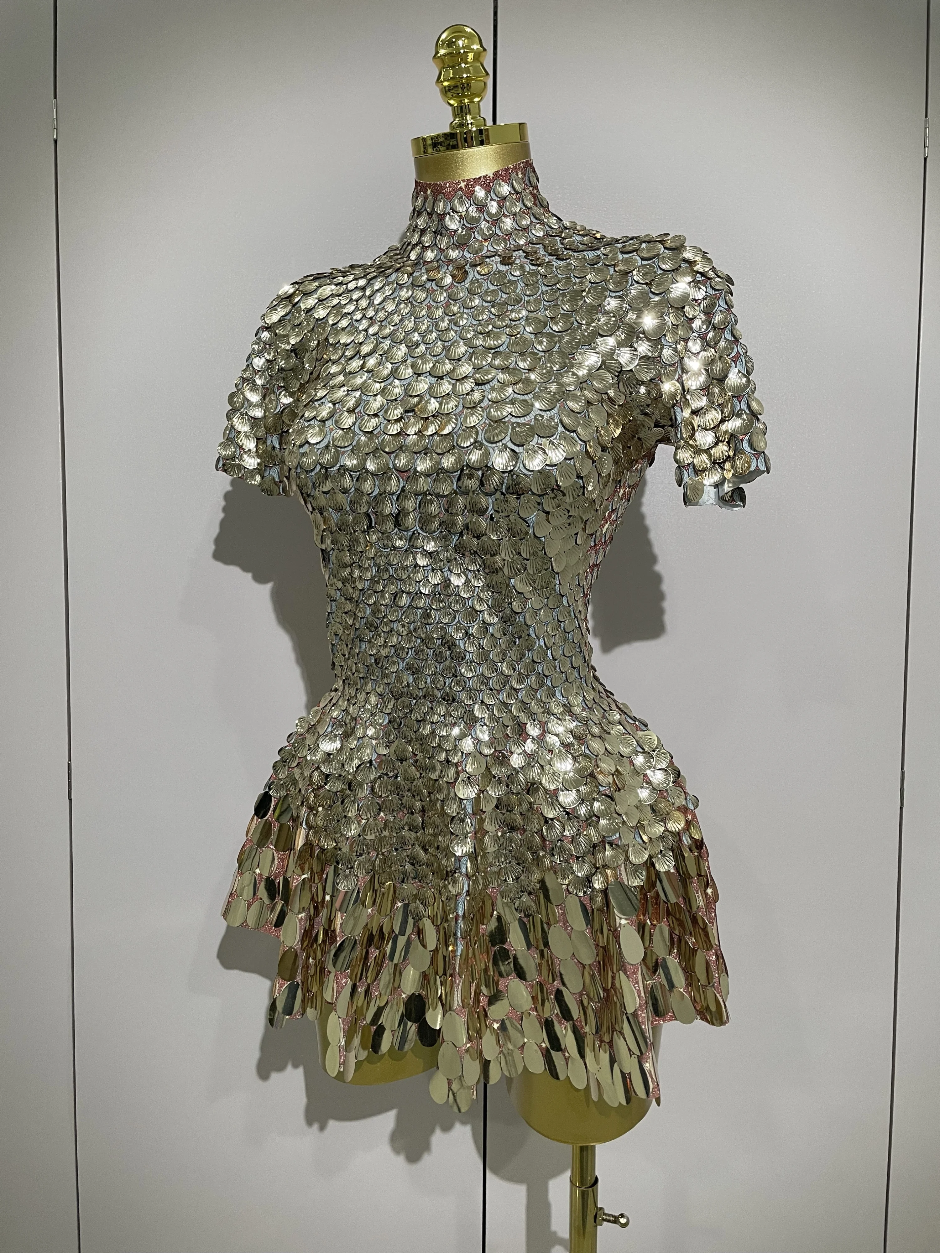 Luxury High Quality Shiny Shell Sequins Bodysuit Dress Women Sexy Nightclub  Dance Performance Clothing Birthday party Dresses - AliExpress