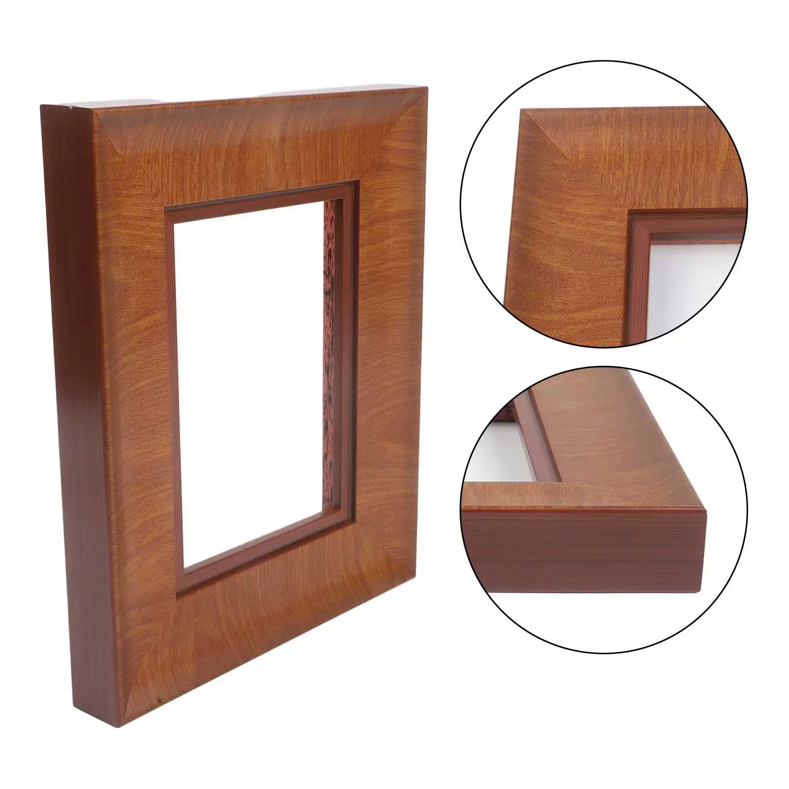 1 Piece 7 Inch Square Solid Wood Frame For DIY Oil Painting Sketch Retro Home Decor Wall Art Picture Frame