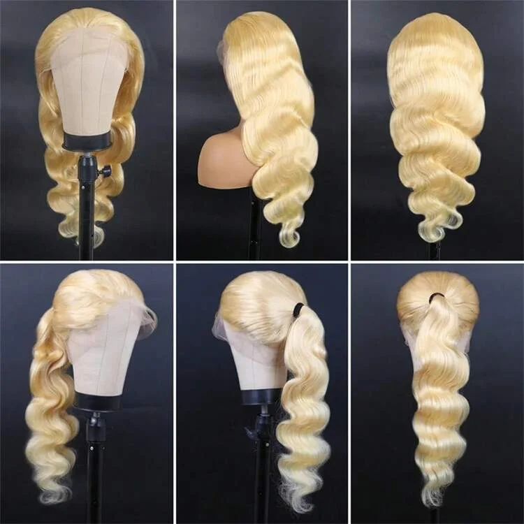 Transparent Lace Front Wig 613 Blonde Body Wave13x4 13x6 360 Lace Frontal Wigs 180 200 220 Density Brazilian Human Hair Wig Pre Plucked Brazilian Remy Hair Wigs