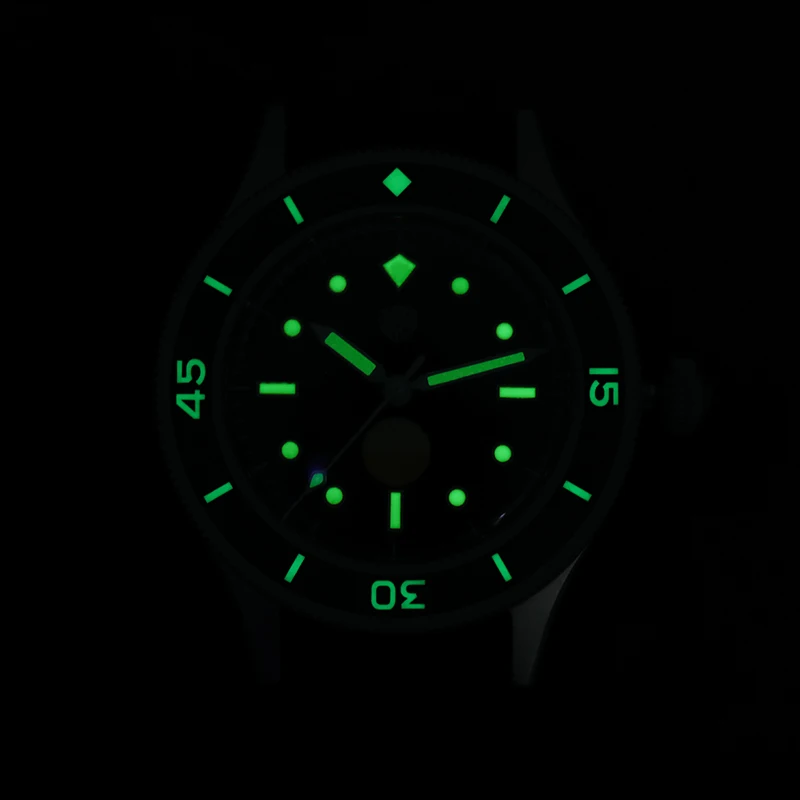 Watchdives 50-Fathoms Automatic Watch NH35 WD50F Sapphire Crystal 300M Watchproof C3 Luminous Mechanical 40mm Titanium Watch