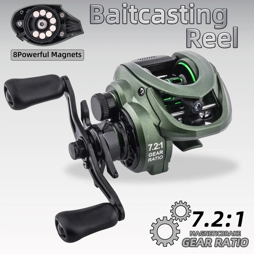 Carrete Baitcasting Ligero 155g – 7.2:1, 8kg arrastre, agua salada - imagen 5