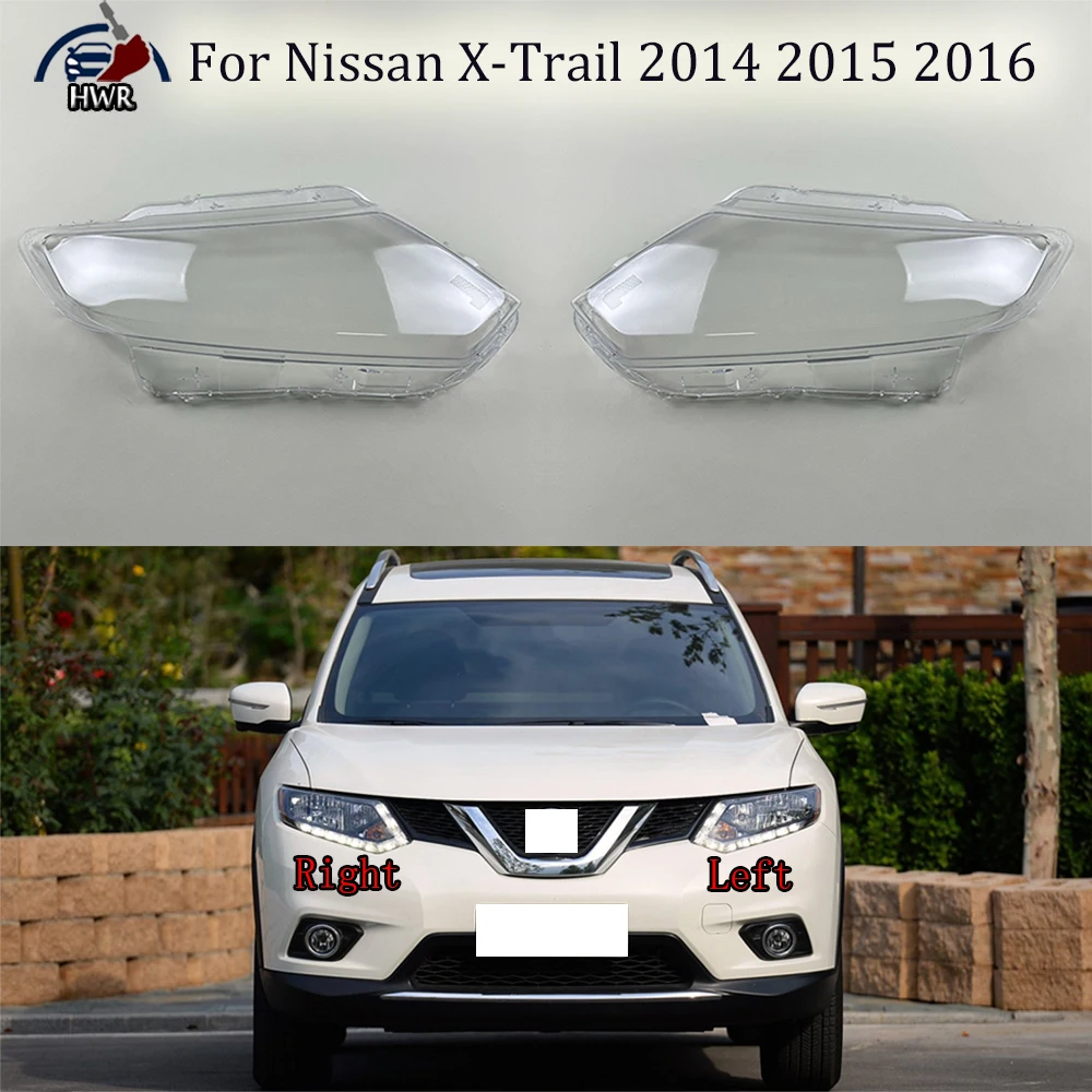 For Nissan X-Trail 2014 2015 2016 Headlight Shell Headlamp Transparent Lampshade Cover Lens Plexiglass Auto Replacement Parts