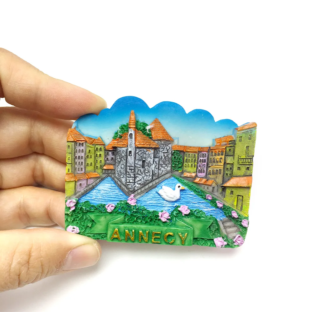 

Resin material magnetic Annecy landscape fridge magnets - French tourist souvenirs and home decorations