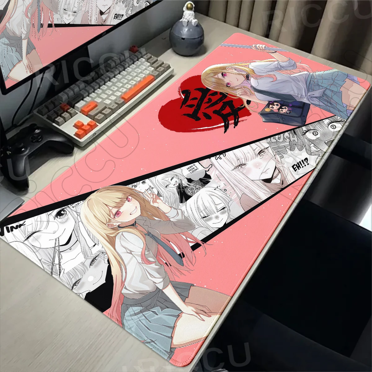 

HD Anime Manga Mousepad My D-Dress-Up D-Darling Mouse Pad Non-slip Lockedge XXL Office PC Tablemat Gaming Large Writing Desk Mat