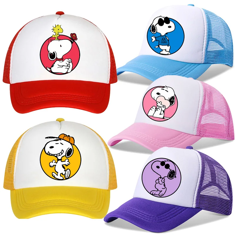 Snoopys Unisex Baseball Cap Adjustable Cartoon Dog Women Man Girls Boy Sunhat Summer Outdoor Sport Peaked Hat Birthday Gifts