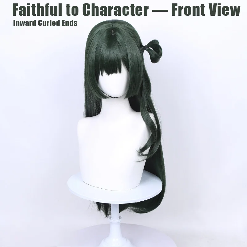 Anime BanG Dream Viola Cosplay Wig Realistic Scalp Top Dark Green Long Hair For Halloween Comicon Party Adult Women Men