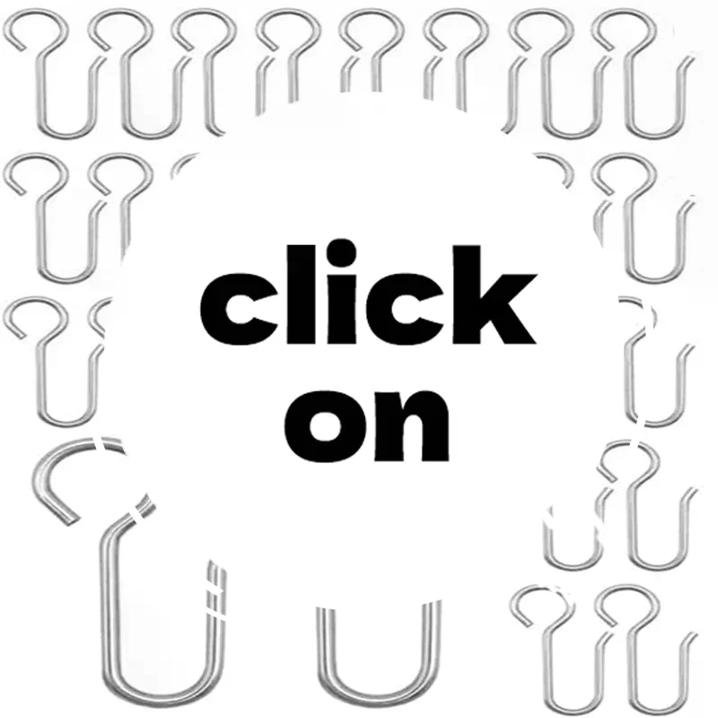 30Pcs Handy Curtain Accessories Metal Curtain Track Install Hooks S Shaped Metal Ceiling Shower Curtain Decoration Hooks