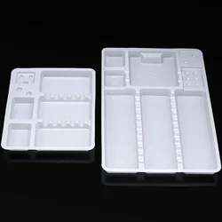 30pcs Dental Disposable Plastic Instrument Tray Plastic Dentistry Surgical White Tray Segregated Placed Oral Consumable Tools