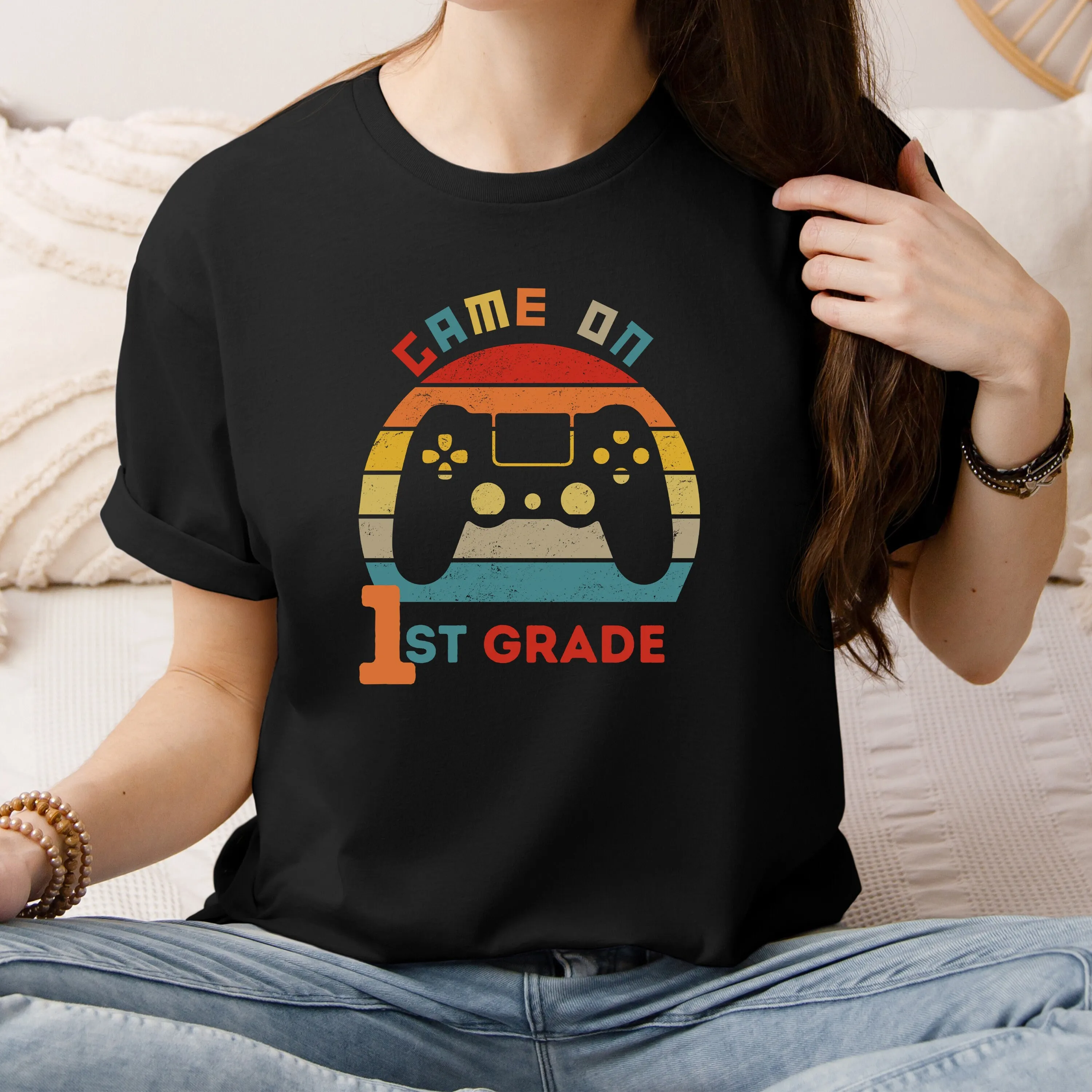 

Game On First Grade T Shirt 1St Teacher Back To School Day Of Kids