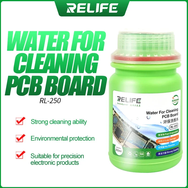 RELIFE RL-250 250ML Cleaner Liquid Lead-free Soldering Flux  For Phone Computer PCB BGA Motherboard Cleaning Water